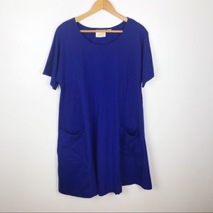 Anthropologie MAEVE Royal Blue Shift Dress Size L